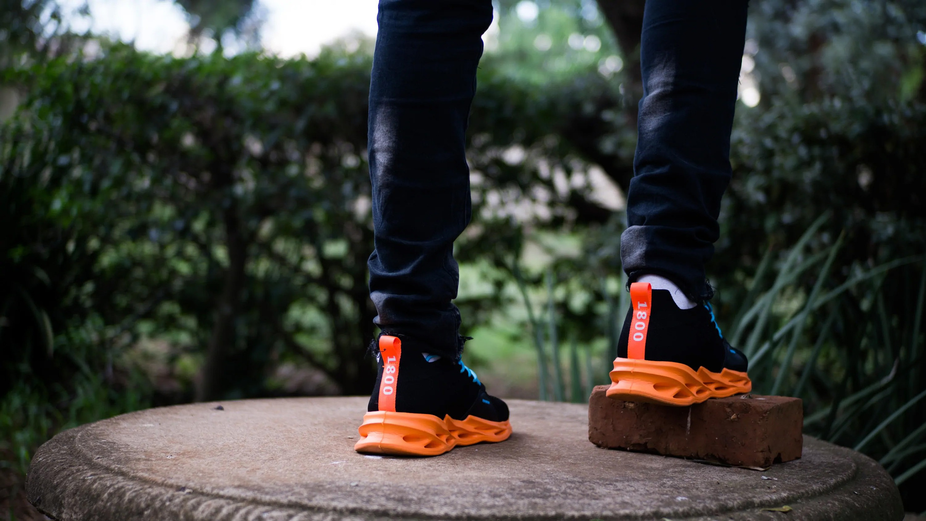 Bloc black and orange sneaker